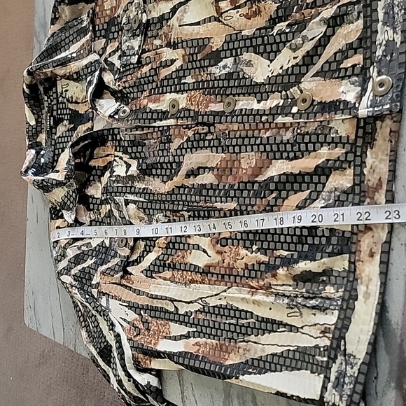 Vintage Sparkle Disco Style Jacket by Elementz black brown cream size L - Picture 12 of 12